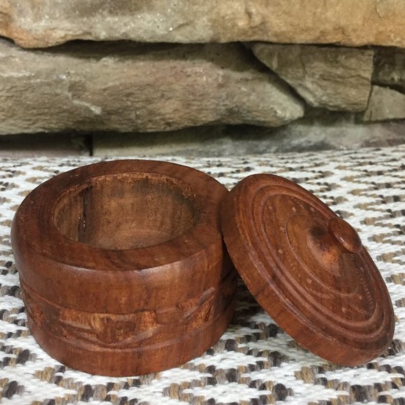 VTG Wood Box India Jewelry Bohemian Trinket - Picture 1 of 6
